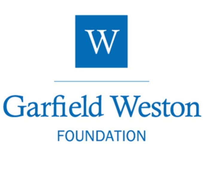 Garfield Weston logo. A bright blue square with the letter W within it is placed centrally above a thin blue line. Below in the same bright blue are the words Garfield Weston and below this is the word Foundation. 