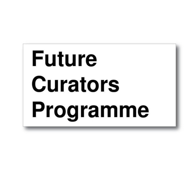 Black text on white background. The title: Future Curators Programme is left aligned with each word stacked above the other.