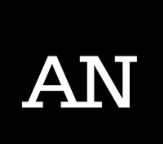 Artists Now logo. A large white capitalised A and N set on a black background.