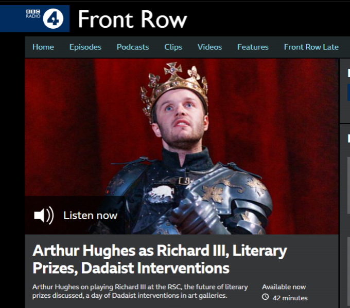 Image shows a screen shot of the Radio 4 web programme.