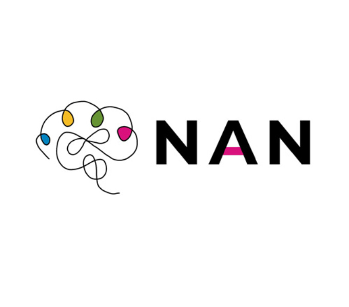 The word NAN with symbol of a brain drawn like tangled fairy lights.