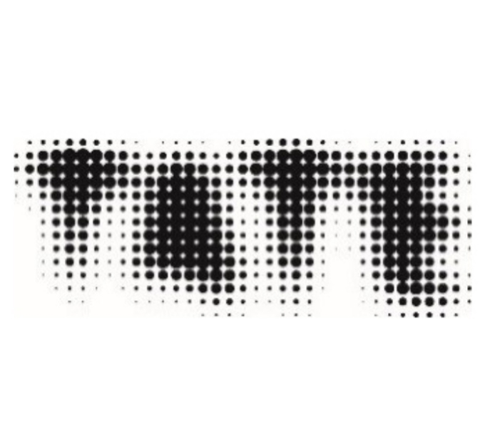 White background with the Tate logo formed from multiple overlaid black blurred dots.