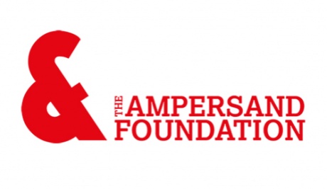 To the left a large red ampersand. To the right in smaller red font is the word Ampersand sits above the word foundation.