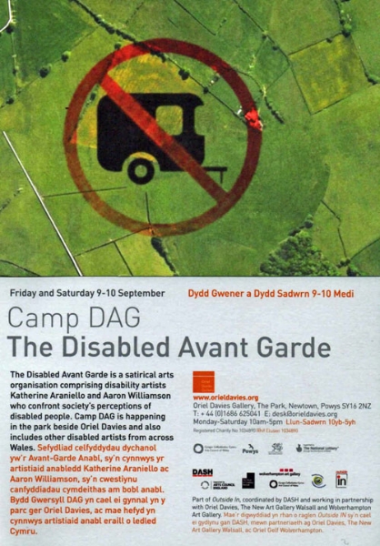 Camp DAG the Disabled Avant Garde satirical arts in Wales.